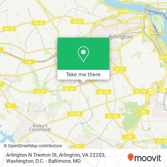 Mapa de Arlington N Trenton St, Arlington, VA 22203