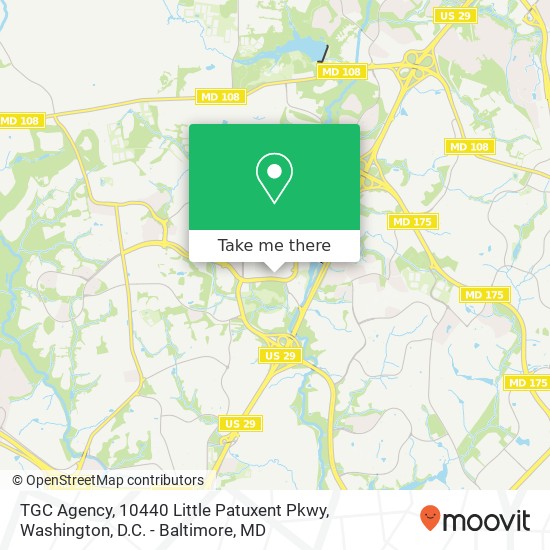 Mapa de TGC Agency, 10440 Little Patuxent Pkwy