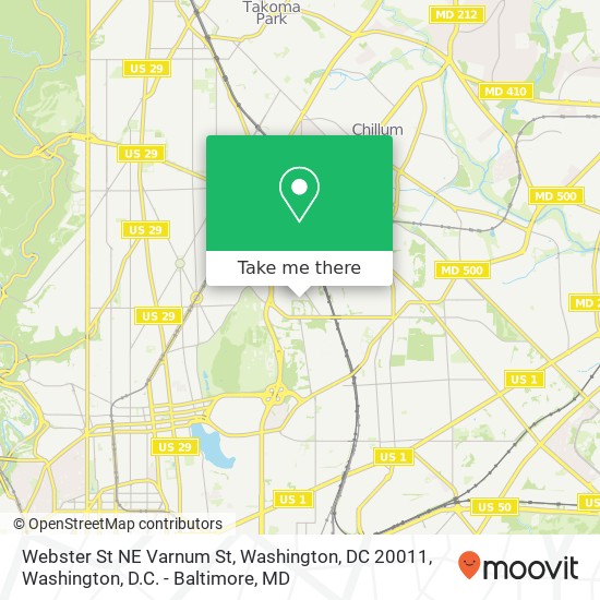 Webster St NE Varnum St, Washington, DC 20011 map