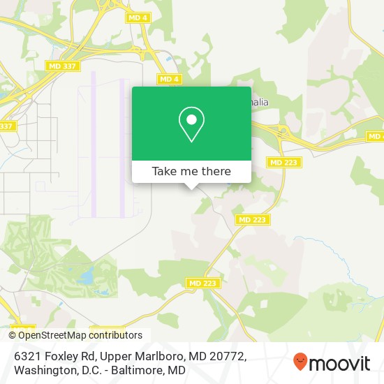 Mapa de 6321 Foxley Rd, Upper Marlboro, MD 20772