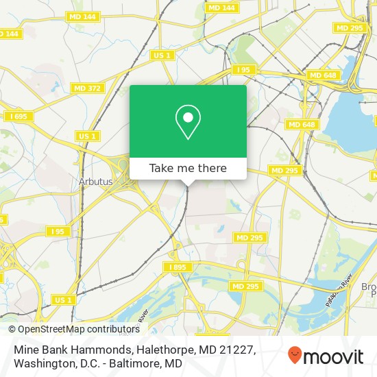 Mapa de Mine Bank Hammonds, Halethorpe, MD 21227