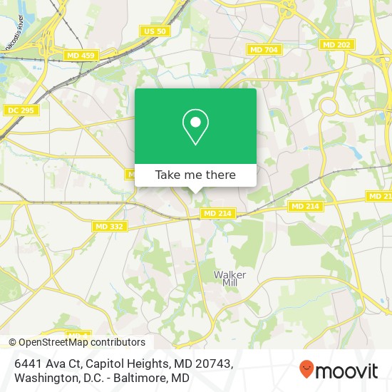 6441 Ava Ct, Capitol Heights, MD 20743 map