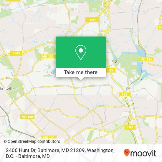 Mapa de 2406 Hunt Dr, Baltimore, MD 21209