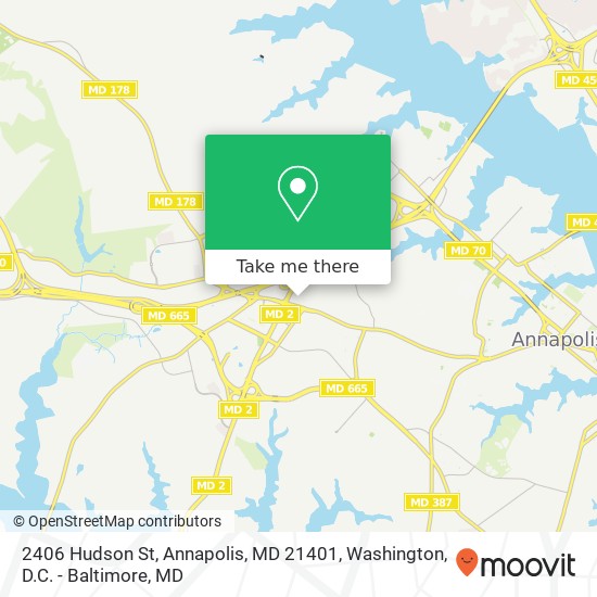 Mapa de 2406 Hudson St, Annapolis, MD 21401