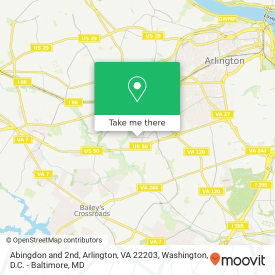 Abingdon and 2nd, Arlington, VA 22203 map