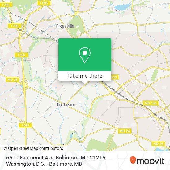 Mapa de 6500 Fairmount Ave, Baltimore, MD 21215