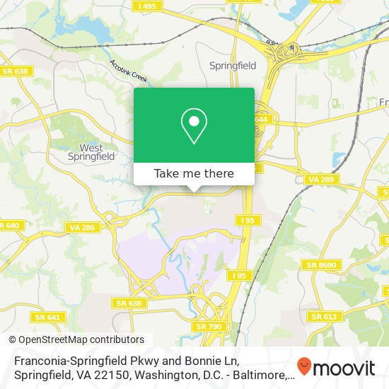 Franconia-Springfield Pkwy and Bonnie Ln, Springfield, VA 22150 map