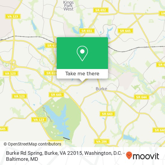 Mapa de Burke Rd Spring, Burke, VA 22015