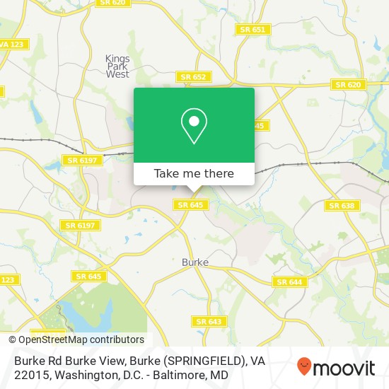 Mapa de Burke Rd Burke View, Burke (SPRINGFIELD), VA 22015