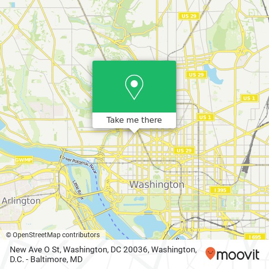 Mapa de New Ave O St, Washington, DC 20036