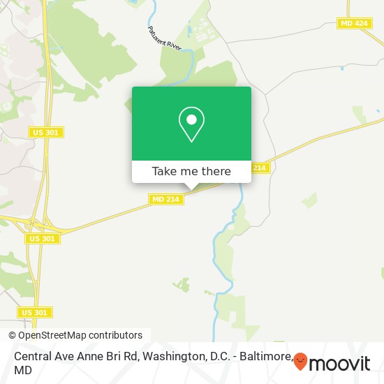 Mapa de Central Ave Anne Bri Rd, Bowie, MD 20716