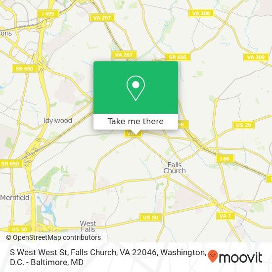 Mapa de S West West St, Falls Church, VA 22046