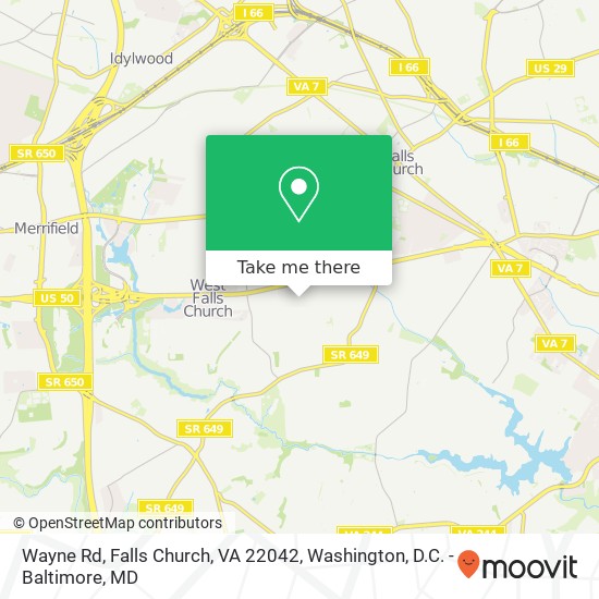 Mapa de Wayne Rd, Falls Church, VA 22042