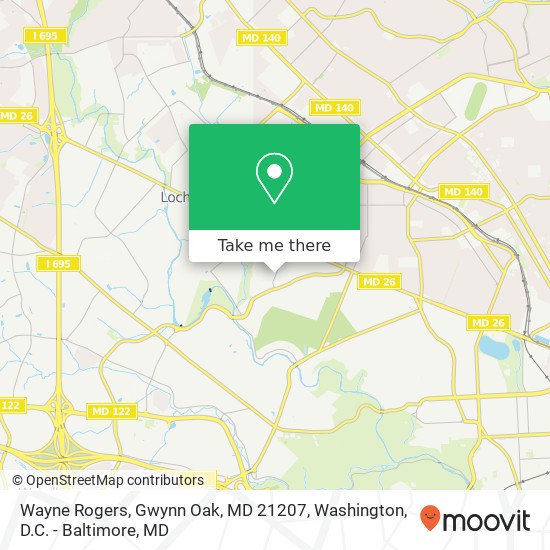 Mapa de Wayne Rogers, Gwynn Oak, MD 21207