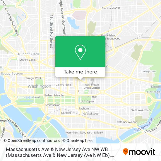 Massachusetts Ave & New Jersey Ave NW WB map