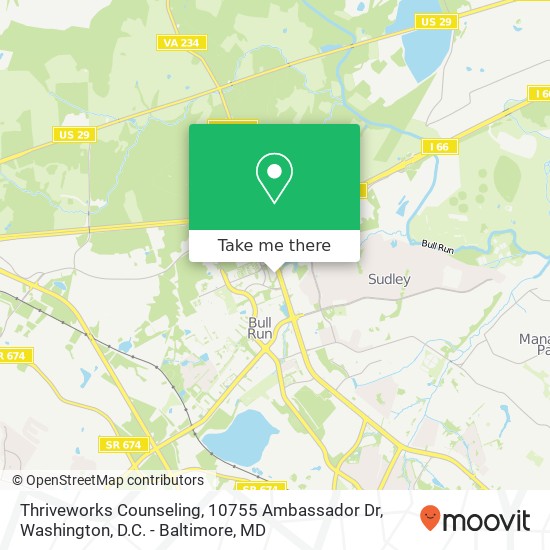 Mapa de Thriveworks Counseling, 10755 Ambassador Dr