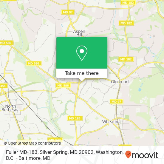 Mapa de Fuller MD-183, Silver Spring, MD 20902