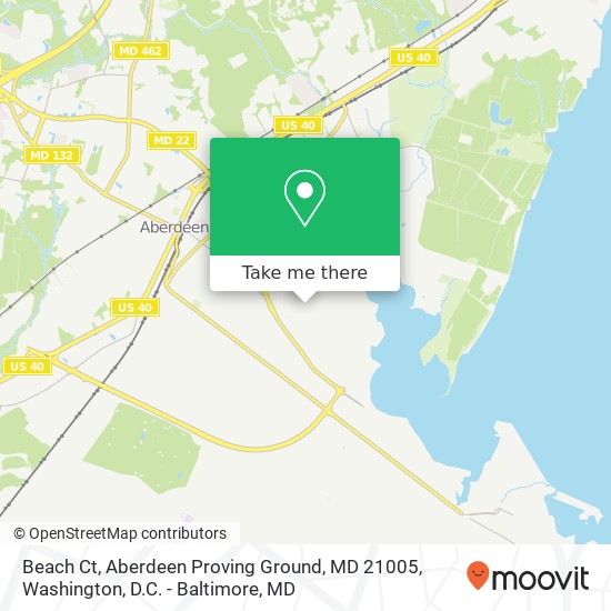 Mapa de Beach Ct, Aberdeen Proving Ground, MD 21005