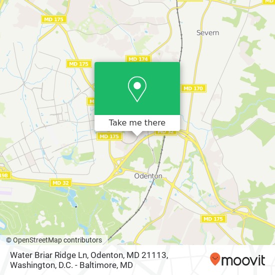 Mapa de Water Briar Ridge Ln, Odenton, MD 21113