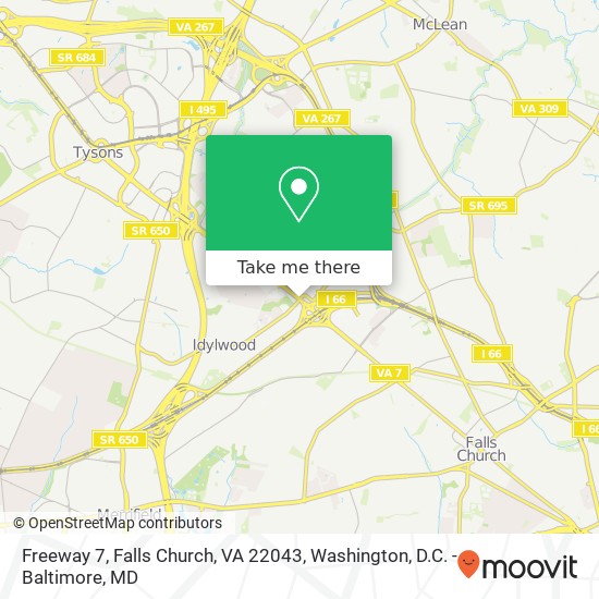 Freeway 7, Falls Church, VA 22043 map