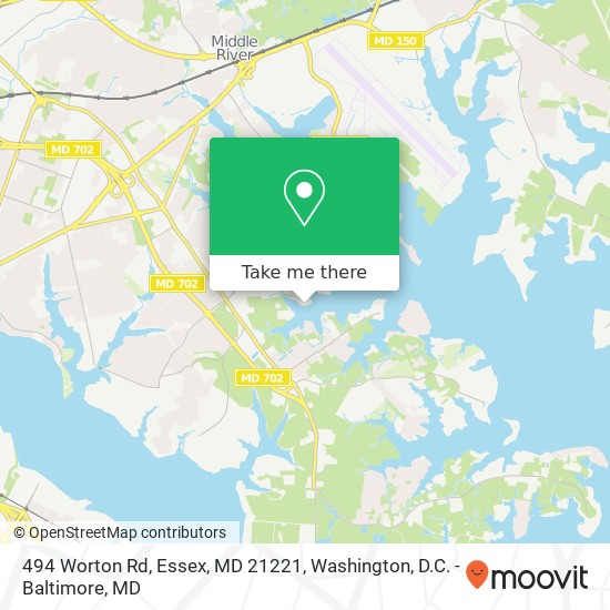 Mapa de 494 Worton Rd, Essex, MD 21221