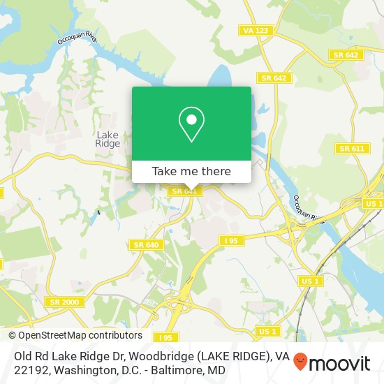 Old Rd Lake Ridge Dr, Woodbridge (LAKE RIDGE), VA 22192 map