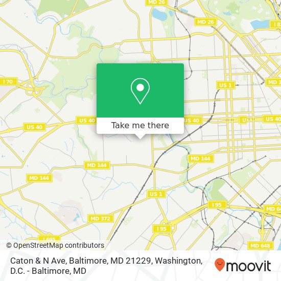 Mapa de Caton & N Ave, Baltimore, MD 21229