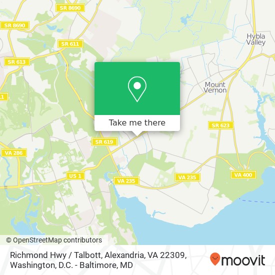 Mapa de Richmond Hwy / Talbott, Alexandria, VA 22309