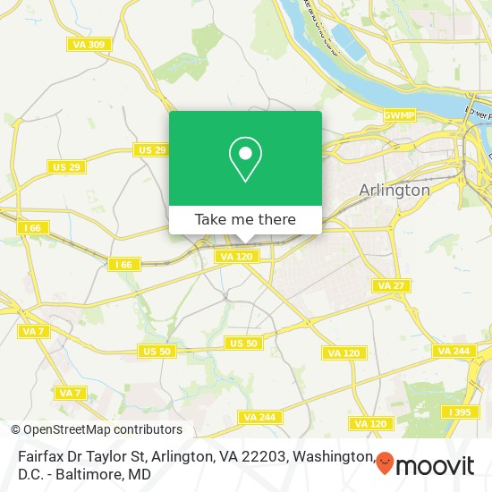 Fairfax Dr Taylor St, Arlington, VA 22203 map