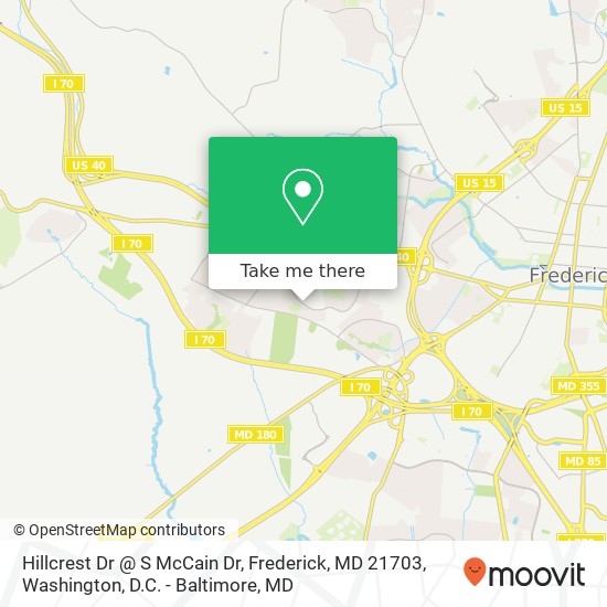 Hillcrest Dr @ S McCain Dr, Frederick, MD 21703 map