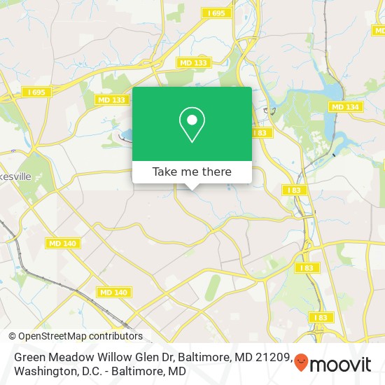 Mapa de Green Meadow Willow Glen Dr, Baltimore, MD 21209