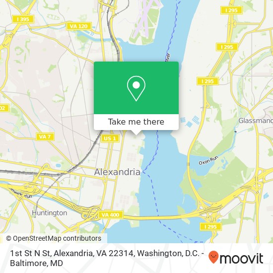 Mapa de 1st St N St, Alexandria, VA 22314