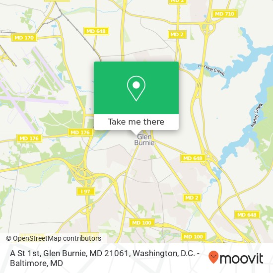 Mapa de A St 1st, Glen Burnie, MD 21061