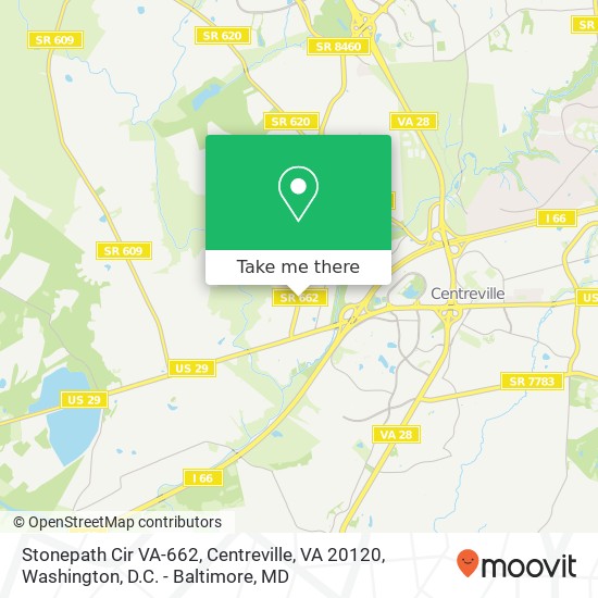 Mapa de Stonepath Cir VA-662, Centreville, VA 20120
