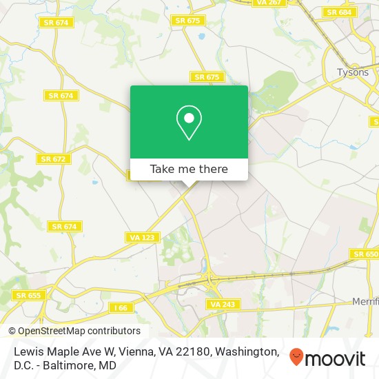 Mapa de Lewis Maple Ave W, Vienna, VA 22180