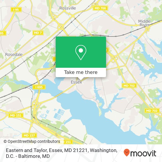 Mapa de Eastern and Taylor, Essex, MD 21221