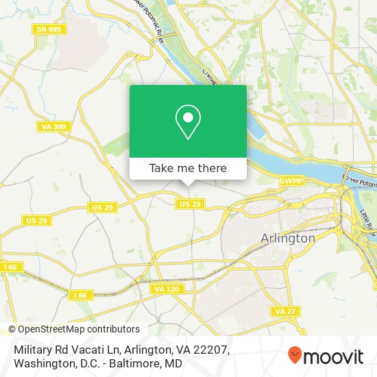 Military Rd Vacati Ln, Arlington, VA 22207 map