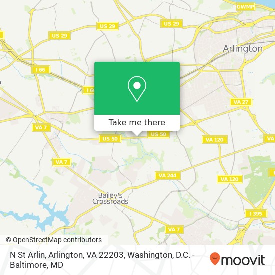 Mapa de N St Arlin, Arlington, VA 22203