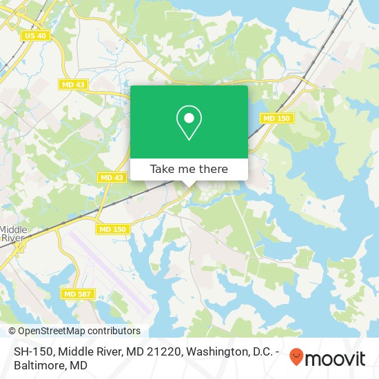 Mapa de SH-150, Middle River, MD 21220