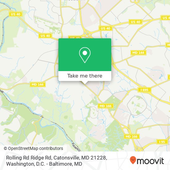 Mapa de Rolling Rd Ridge Rd, Catonsville, MD 21228