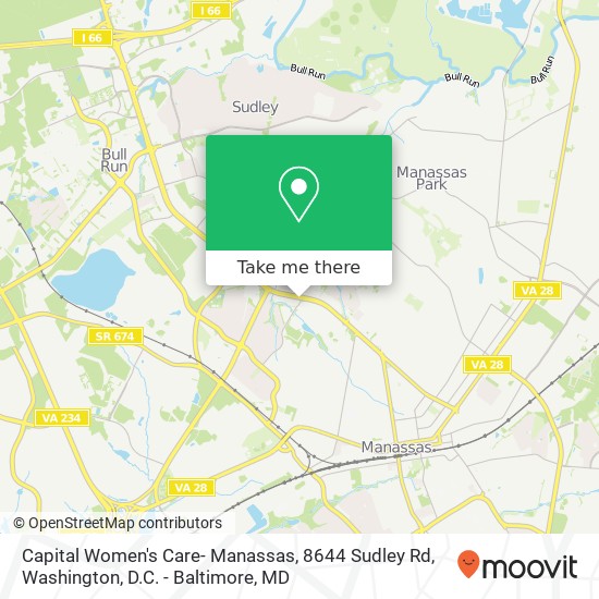 Capital Women's Care- Manassas, 8644 Sudley Rd map