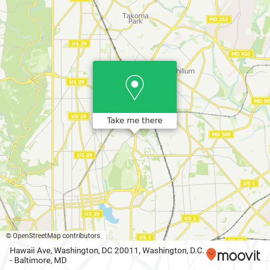 Mapa de Hawaii Ave, Washington, DC 20011