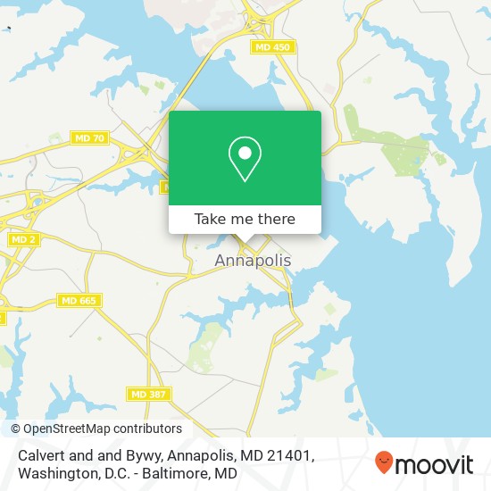 Calvert and and Bywy, Annapolis, MD 21401 map