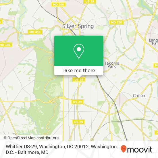 Whittier US-29, Washington, DC 20012 map