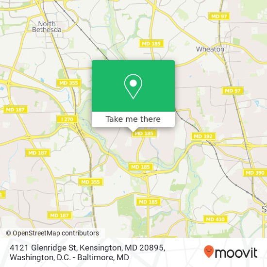 Mapa de 4121 Glenridge St, Kensington, MD 20895