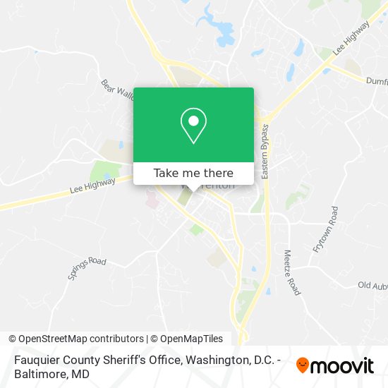 Fauquier County Sheriff's Office map
