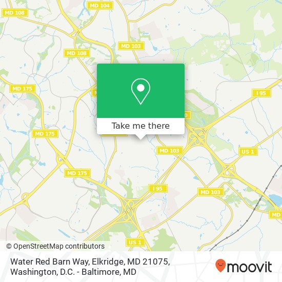 Mapa de Water Red Barn Way, Elkridge, MD 21075