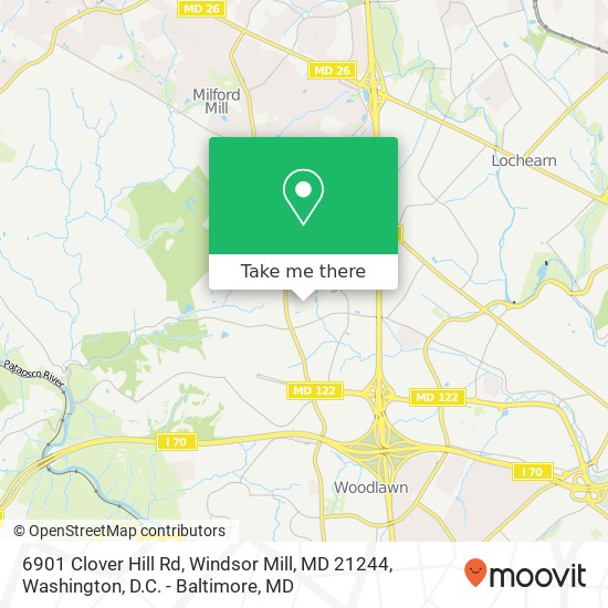 Mapa de 6901 Clover Hill Rd, Windsor Mill, MD 21244