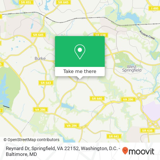 Reynard Dr, Springfield, VA 22152 map