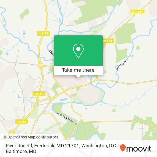 River Run Rd, Frederick, MD 21701 map